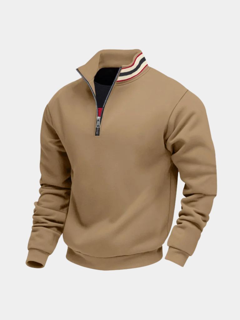 Regent Striped High Collar Pullover