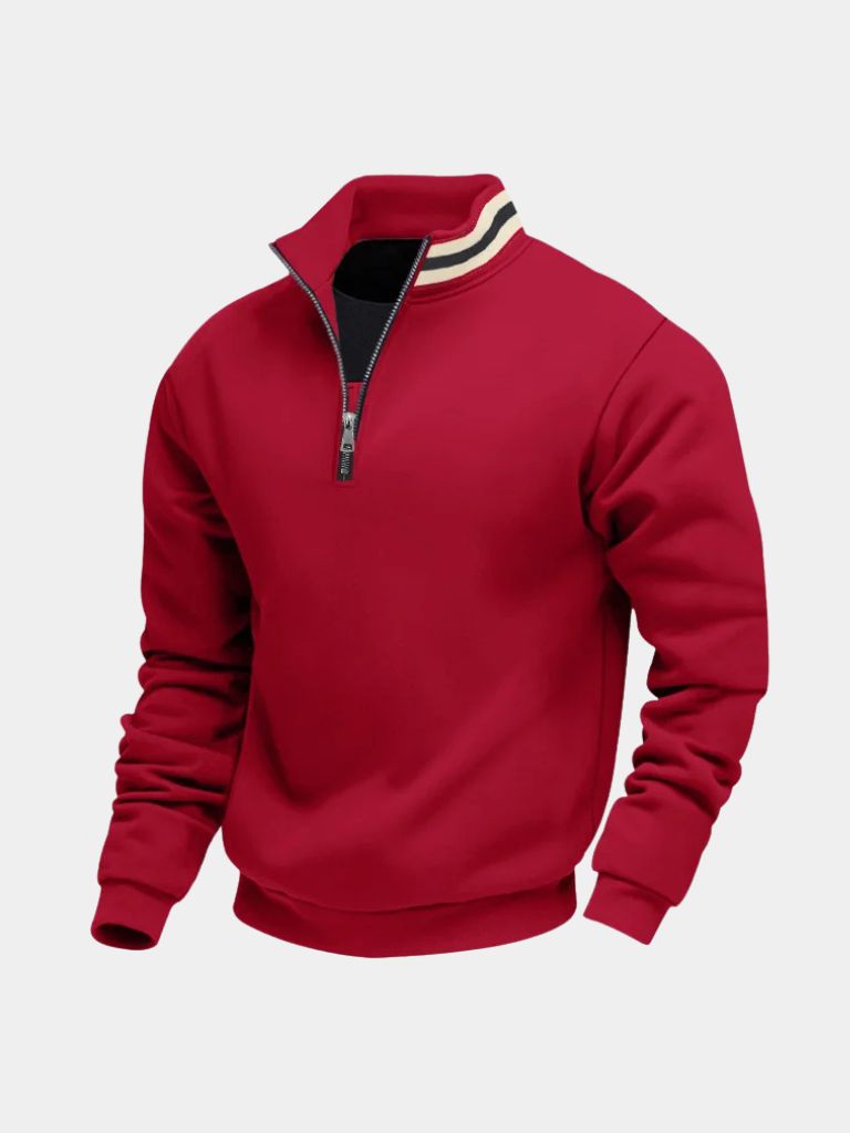 Regent Striped High Collar Pullover