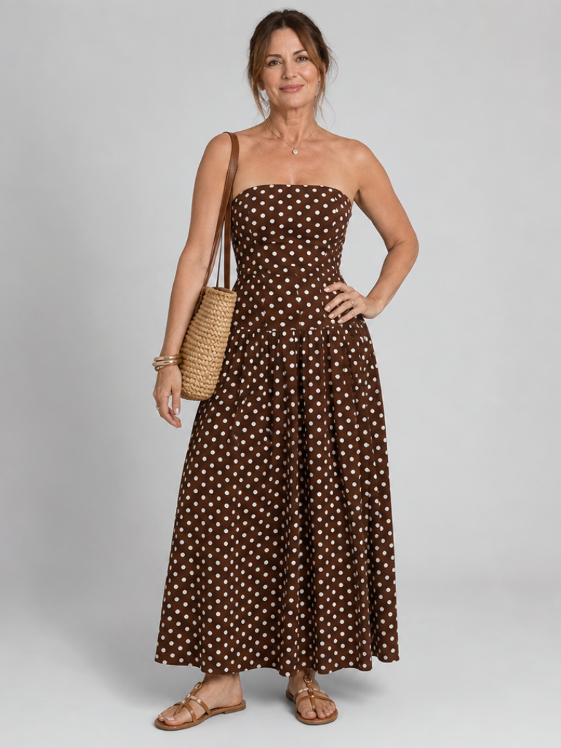 Polka Dot Pattern Midi Dress
