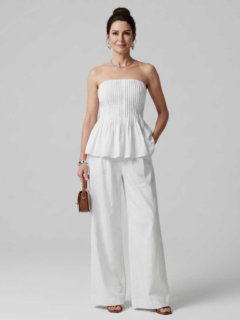 Strapless Smocked Top Set
