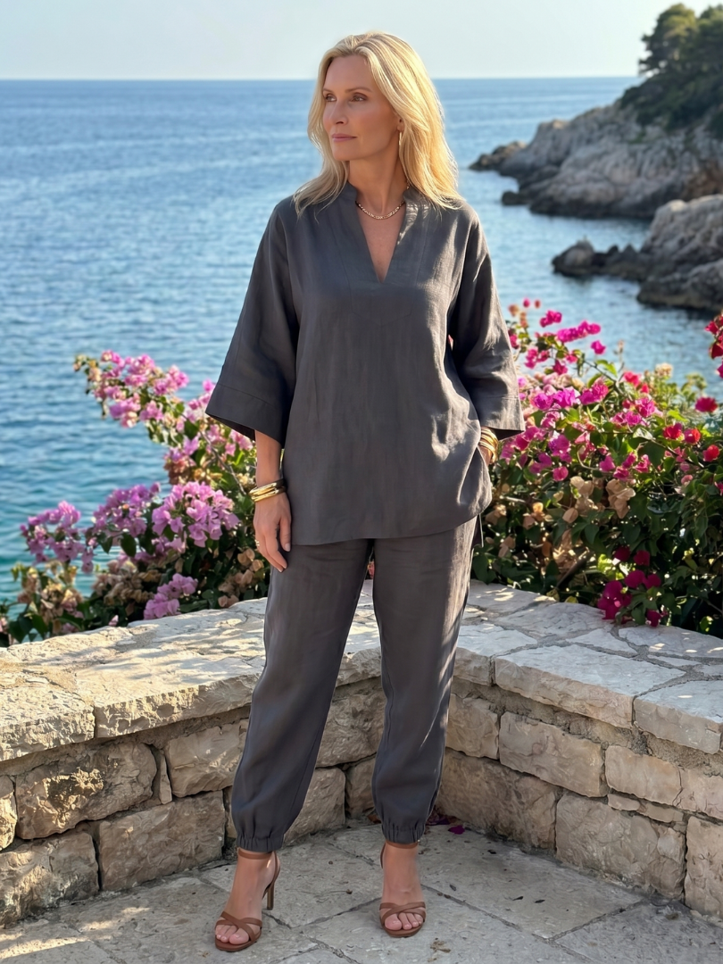 Gathered Trouser Set