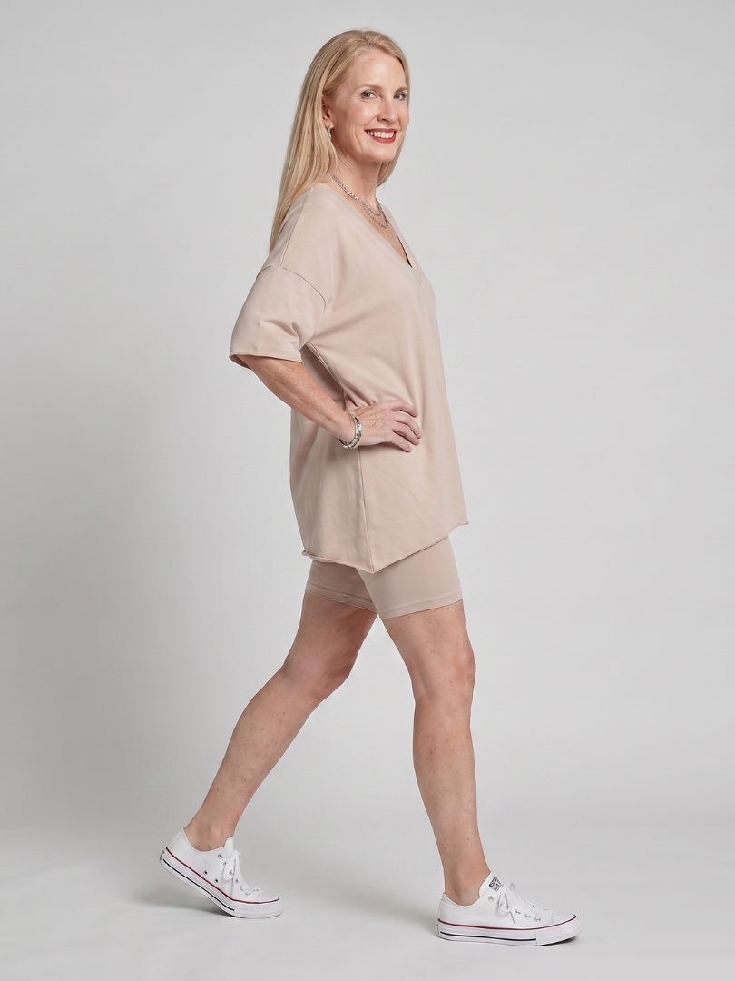 V Neck Top Relaxed Fit Set