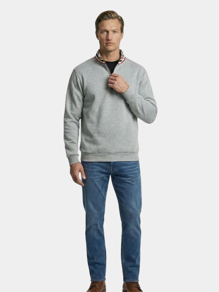 Regent Striped High Collar Pullover