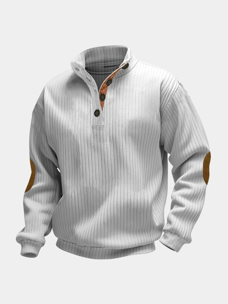 Refined High Collar Henley Sweater