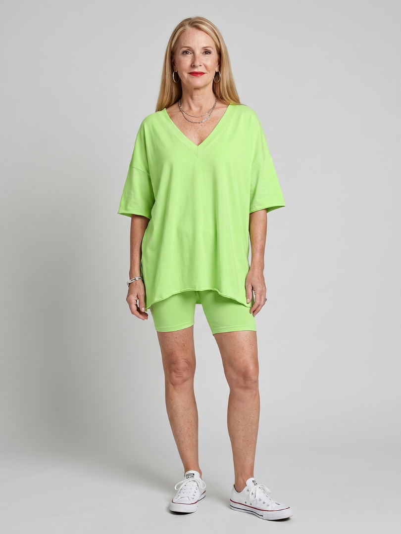 V Neck Top Relaxed Fit Set