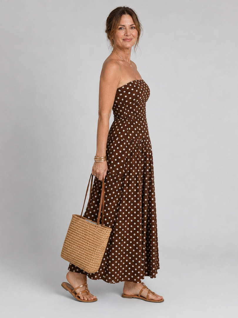 Polka Dot Pattern Midi Dress