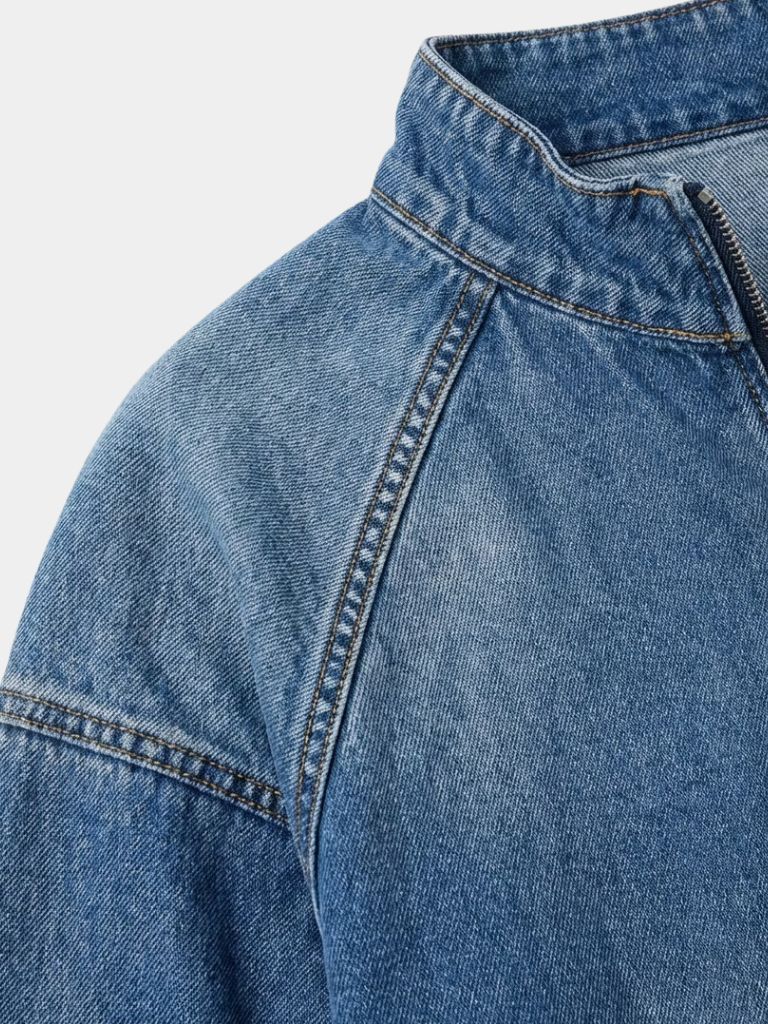 Stonewash Denim Quarter Zip