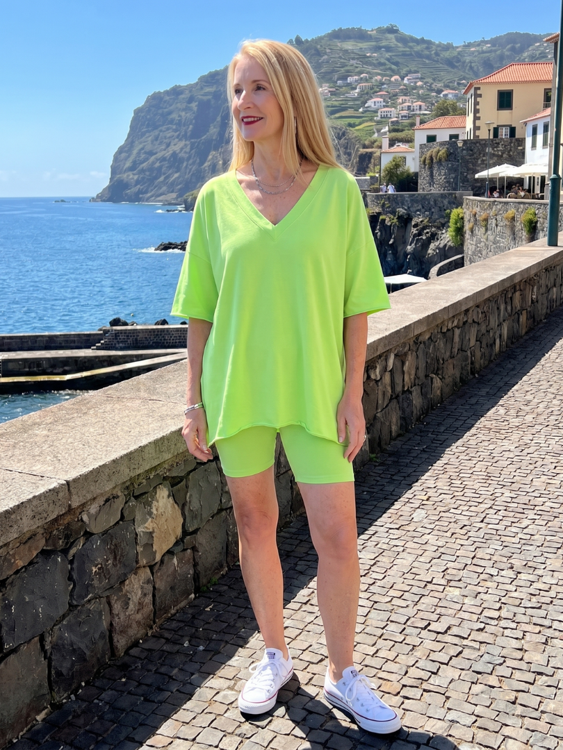 V Neck Top Relaxed Fit Set