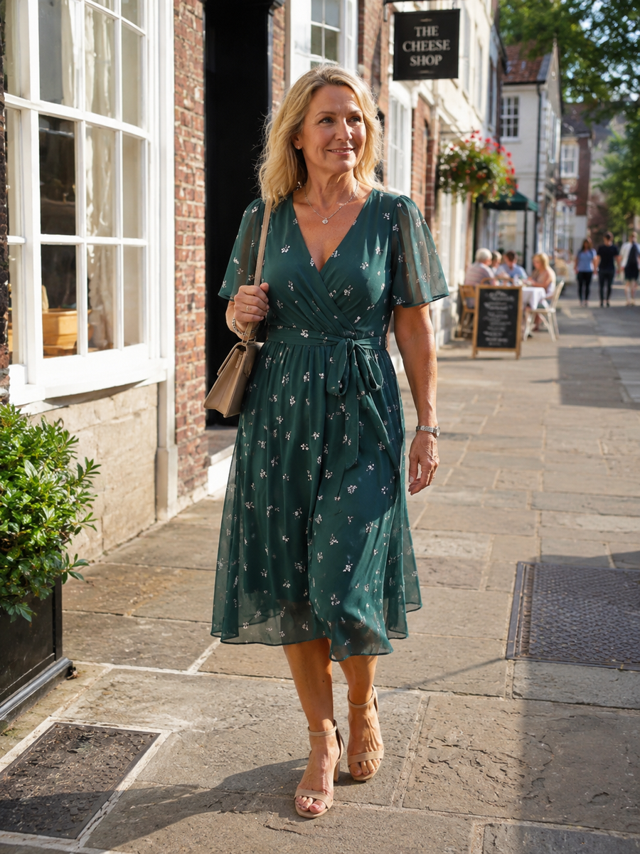 Flattering Floral Midi Dress